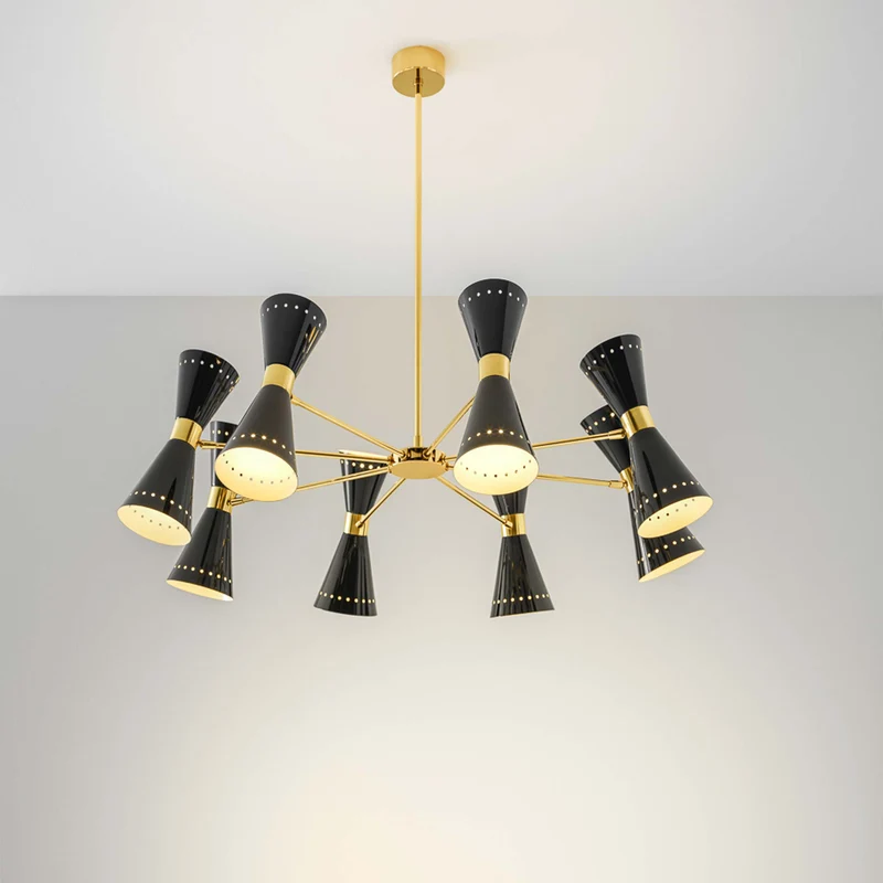 Brass Chandelier MEGAFONO by Stilnovo