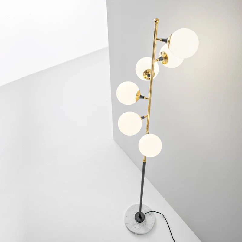 Brass and Glass Floor Lamp GALASSIA by Stilnovo
