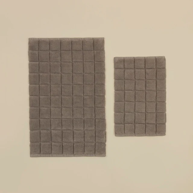 Karaca Simon Badvorleger-Set, 60 × 90 cm + 40 × 60 cm, Grau