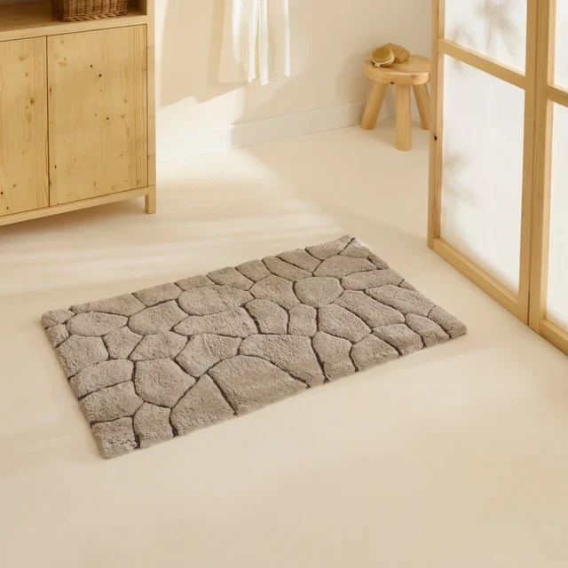 Karaca Stone Badvorleger, 50 × 80 cm, Grau