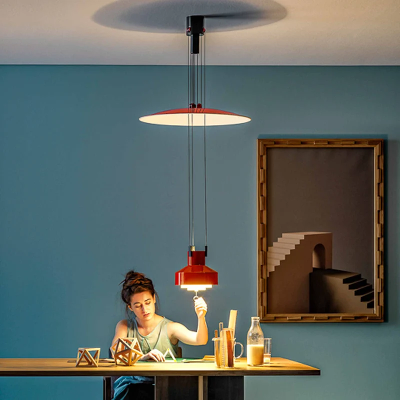 Adjustable Metal Suspension Lamp SALISCENDI by Achille & Pier Giacomo Castiglioni for Stilnovo