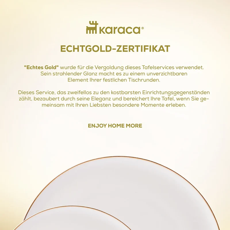 Karaca Marcelo Gold Geschirr und Frühstücks Set, 88 Teilig