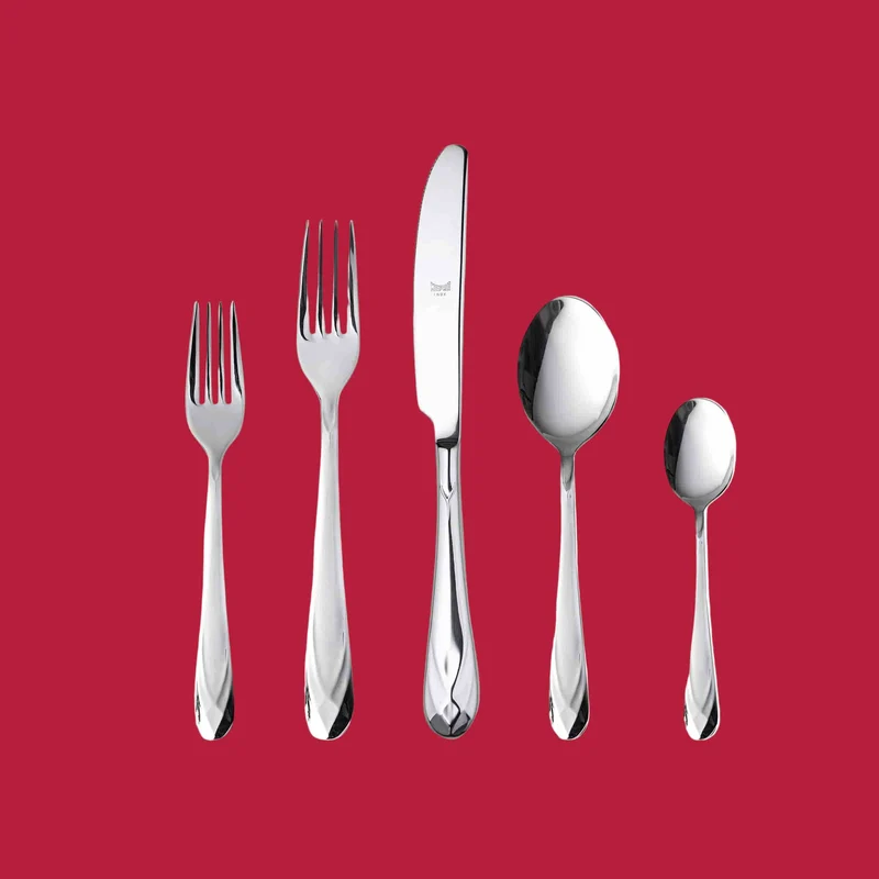 Stainless Steel Cutlery DIAMANTE Set of Seventy-Five by Mepra
