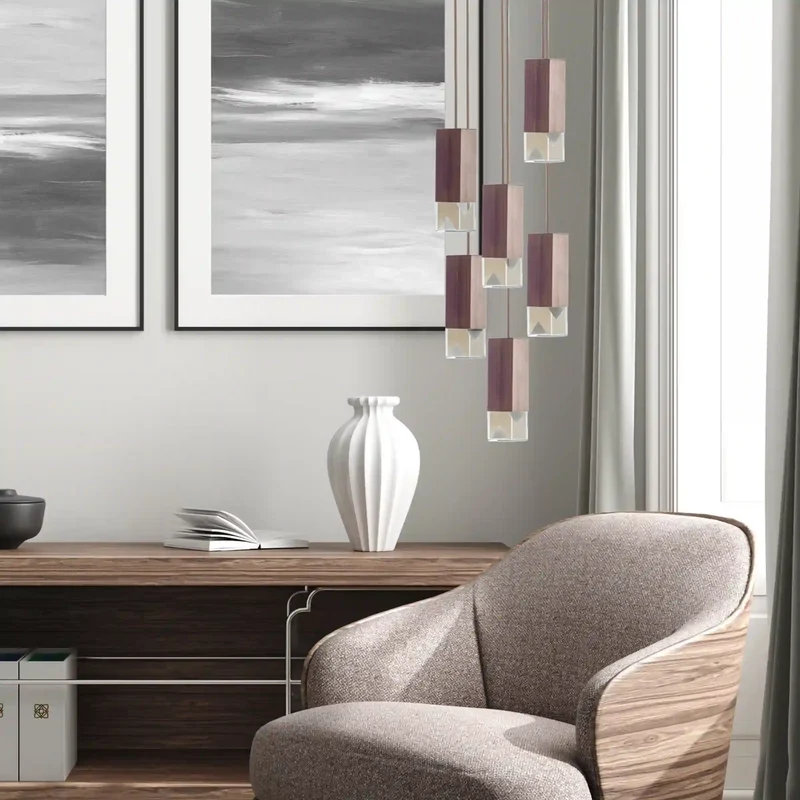 Wood Chandelier LAMP/ONE by Formaminima