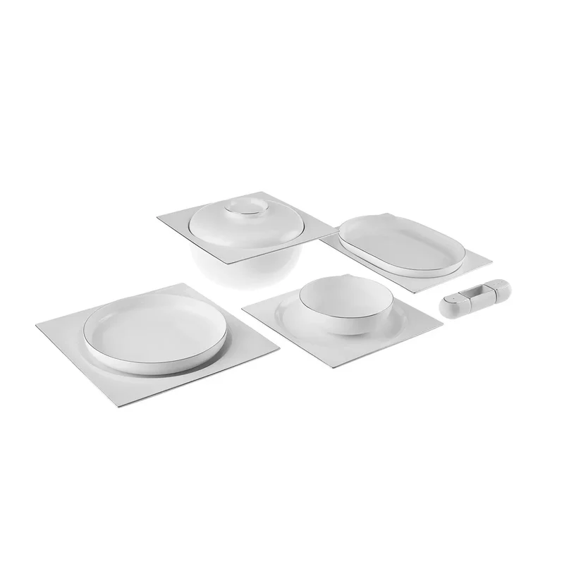 Karaca Fine Pearl Extra Nish 62-Teiliges 12-Personen Geschirrset Platin