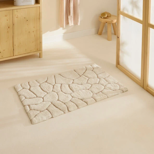 Karaca Stone Badvorleger, 50 × 80 cm, Offwhite