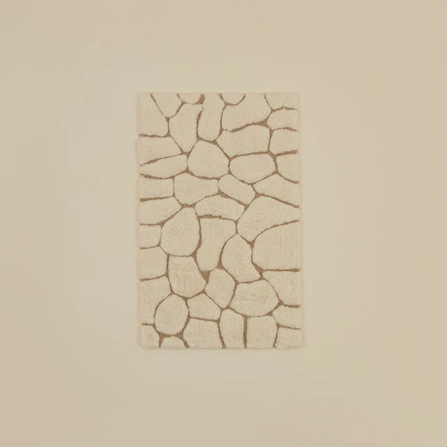Karaca Stone Badvorleger, 50 × 80 cm, Offwhite