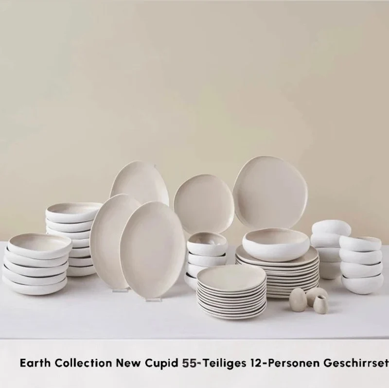 Karaca Earth Collection Cupid 55-teiliges 12-Personen-Geschirrset
