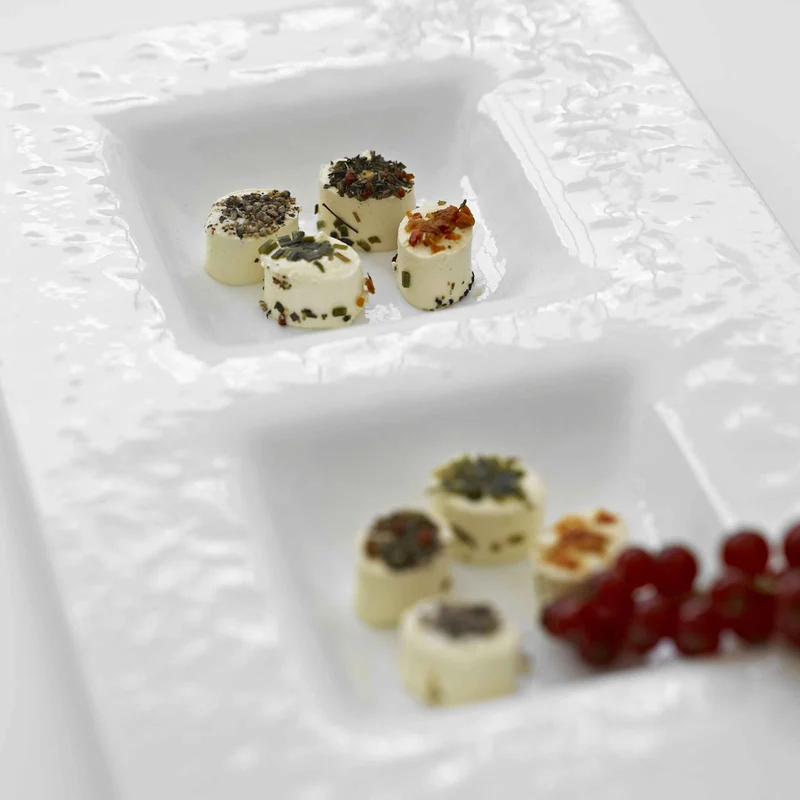 Murano Glass Divided Serving Platter TOTAL WHITE by D.i. Più Andretto Design