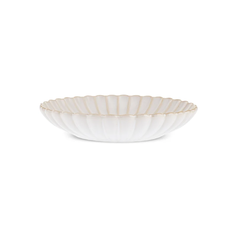 Karaca New Daisy Pasta-Schale aus Steinzeug mit Reaktivglasur, 22,5 cm, Weiß