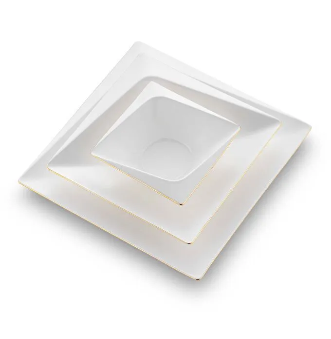 Jumbo Fold Gold 58-teiliges eckiges Tafelservice für 12 Personen