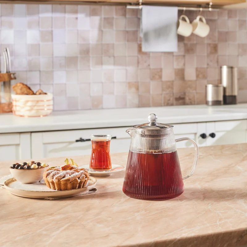 Karaca Lumira Borosilikat Glas Teekanne, 1200 Ml