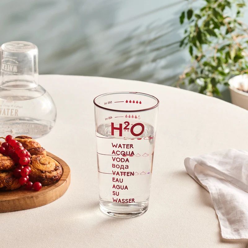 Karaca H2O Rotes Erfrischungsgetränkglas, 570 Ml