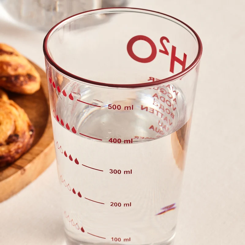Karaca H2O Rotes Erfrischungsgetränkglas, 570 Ml