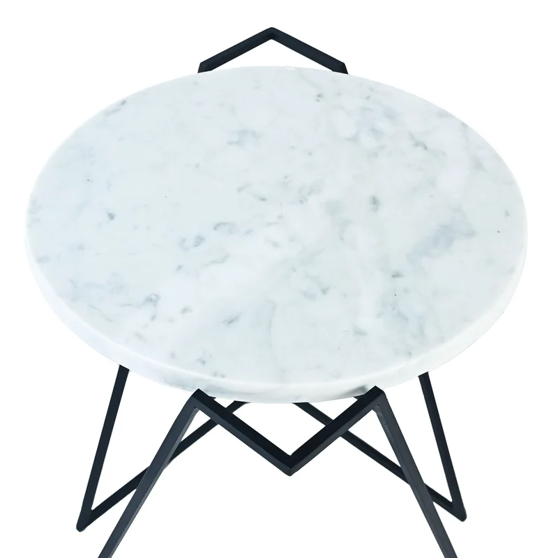 Carrara Marble Side Table SATURNO by Nicola Di Froscia for DFdesignLab