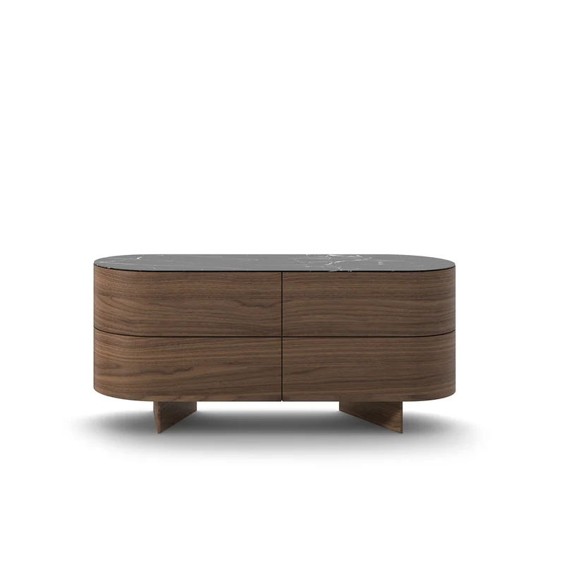 Wood and Marble Chest of Drawer RONDOS, designed by Patricia Urquiola for Cassina