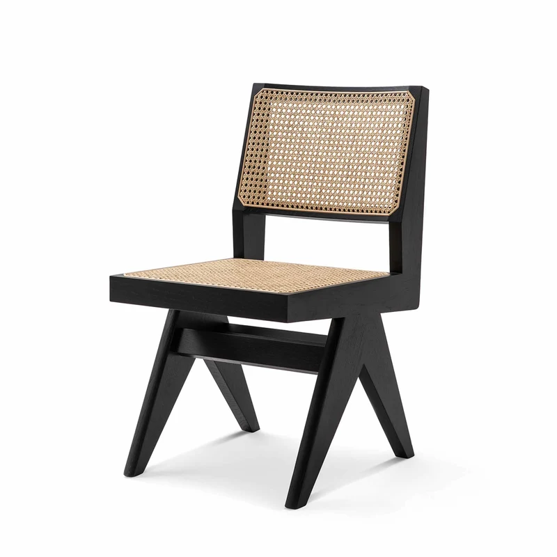 Wood and Vienna Straw Chair CAPITOL COMPLEX CHAIR Hommage à Pierre Jeanneret, designed by Cassina