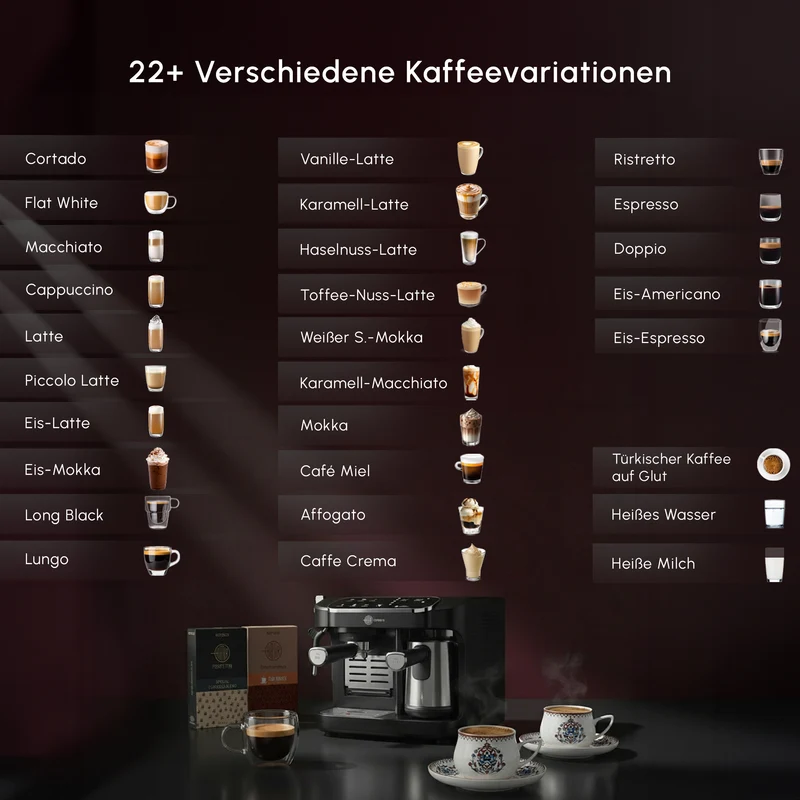 Karaca Hatır Perfetto Espresso und Türkischer Kaffee Maschine INOX