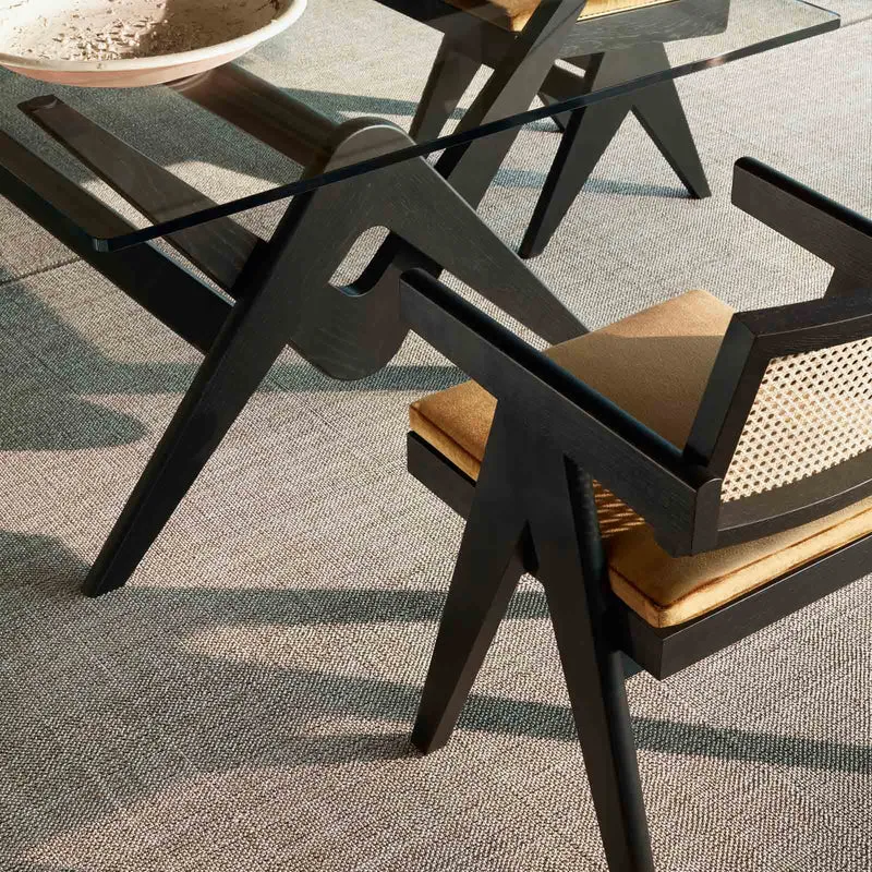 Wood and Vienna Straw Chair CAPITOL COMPLEX OFFICE CHAIR Hommage à Pierre Jeanneret, designed by Cassina