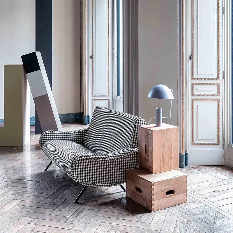 Upholstered Two-Seater Sofa LADY, designed by Marco Zanuso for Cassina