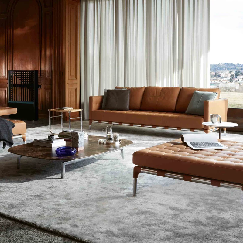 Three-Seater Leather Sofa PRIVE', designed by Philippe Starck for Cassina