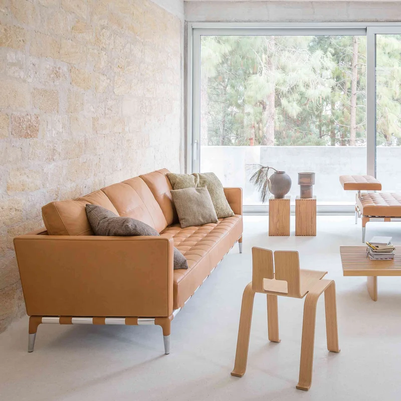 Three-Seater Leather Sofa PRIVE', designed by Philippe Starck for Cassina