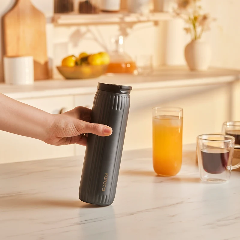 Karaca Rimo Auslaufsicherer Edelstahl-Thermos 600 ml Anthrazit