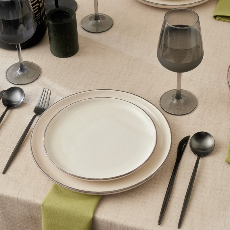 Karaca Monica 24-teiliges Geschirr Set für 6 Personen, Beige