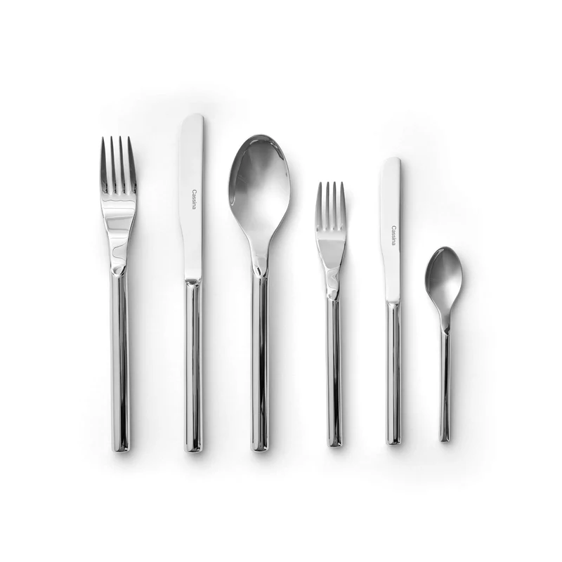 Stainless Steel Cutlery LE DUE FACCE DELLA LUNA Set of 24, designed by Afra & Tobia Scarpa for Cassina