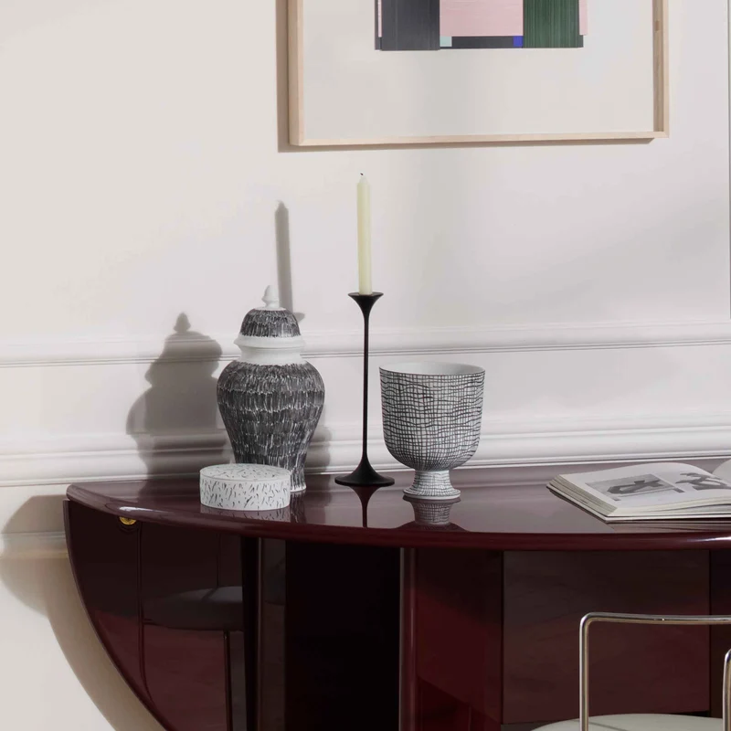 Porcelain Round Box Vase POST SCRIPTUM, designed by Formafantasma for Cassina
