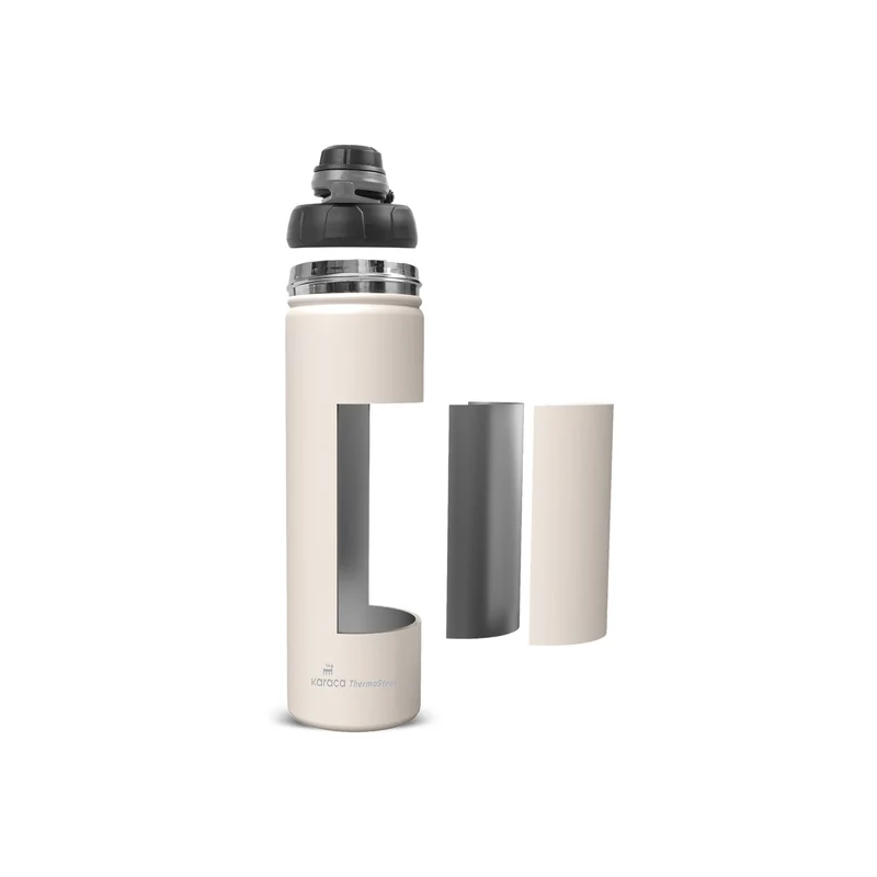 Karaca Thermosteel Earth Auslaufsicherer Edelstahl-Thermos 680 ml Beige