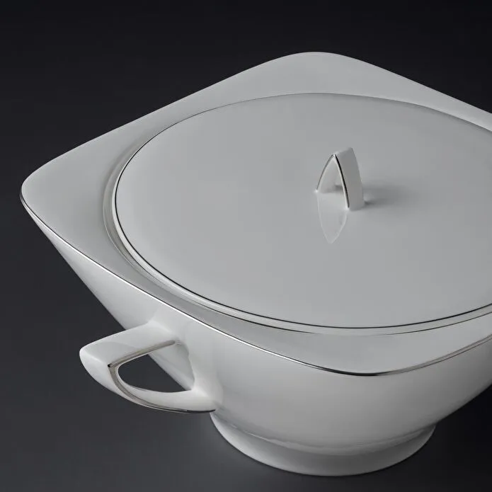 Jumbo Wind Platin 64-teiliges Tafelservice für 12 Personen – Quadratisch