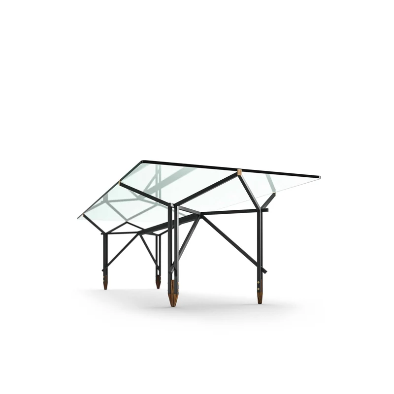 Glass and Metal Dining Table OLIMPINO, designed by Ico Parisi for Cassina
