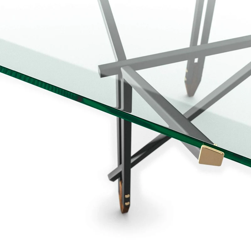 Glass and Metal Dining Table OLIMPINO, designed by Ico Parisi for Cassina