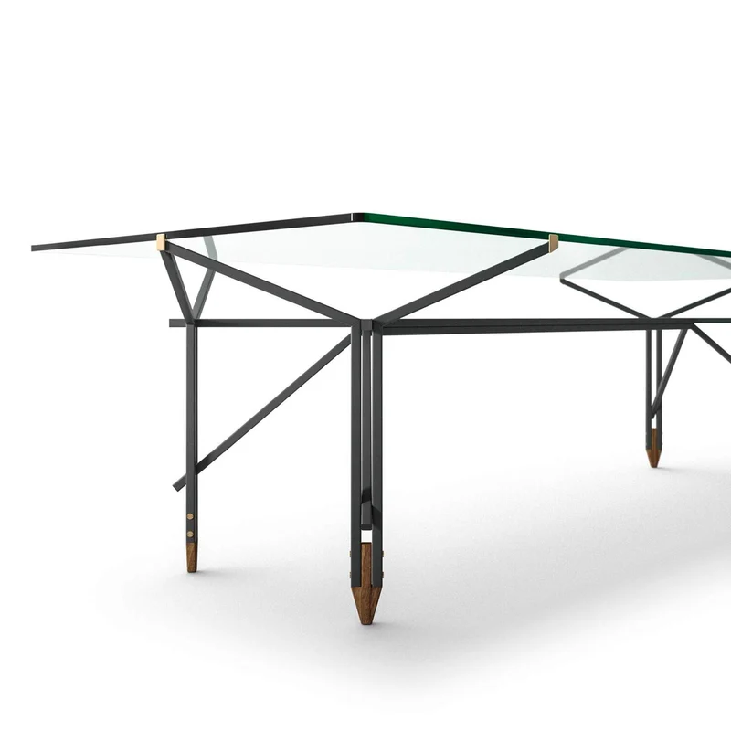 Glass and Metal Dining Table OLIMPINO, designed by Ico Parisi for Cassina