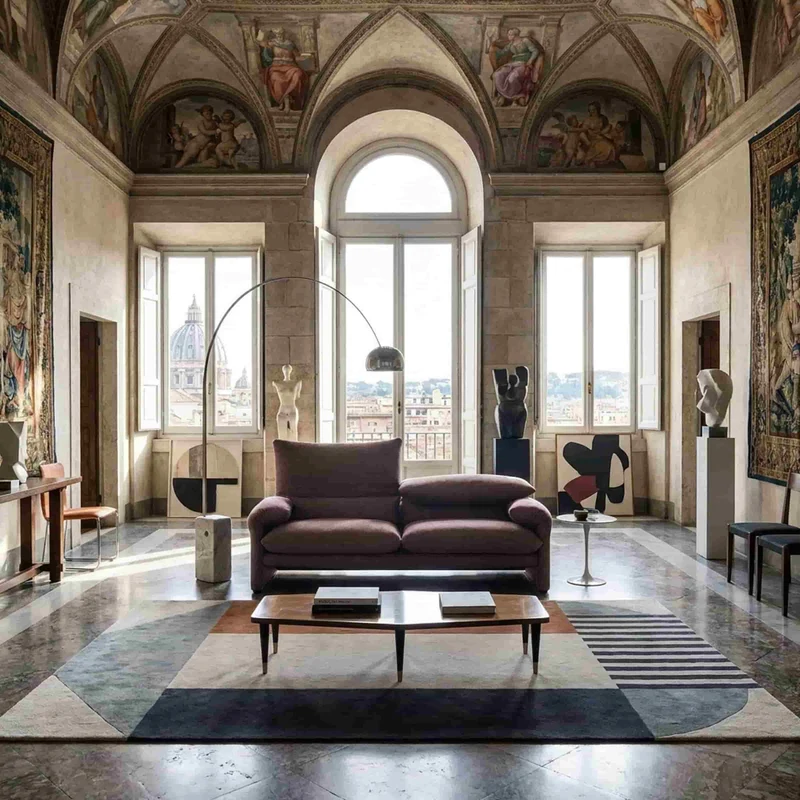 Fabric Two-Seater Sofa MARALUNGA MAXI, designed by Vico Magistretti for Cassina