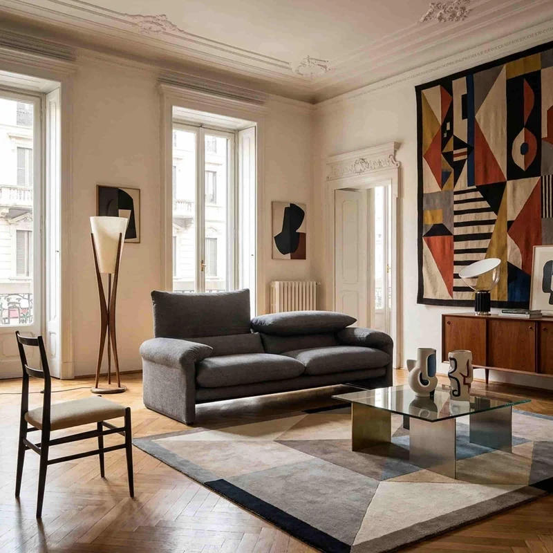 Fabric Two-Seater Sofa MARALUNGA MAXI, designed by Vico Magistretti for Cassina