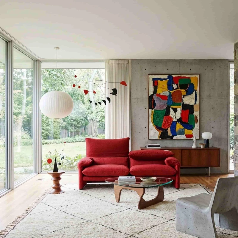 Fabric Two-Seater Sofa MARALUNGA MAXI, designed by Vico Magistretti for Cassina