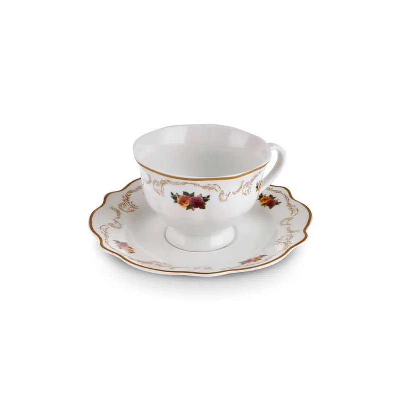 Karaca Forever Bone Antique Gold 26-teiliges Frühstücksset