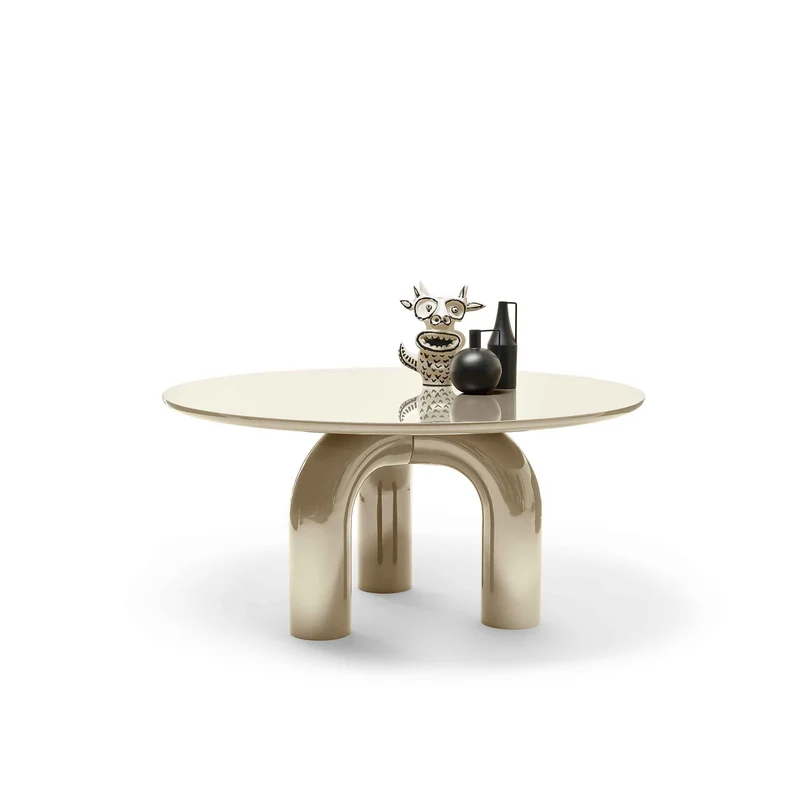 Wood Round Dining Table ELEPHANTE by Marcantonio for Mogg