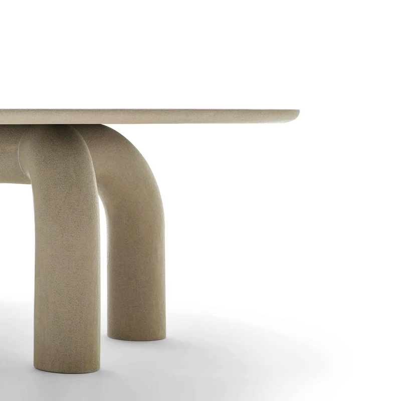 Wood Round Dining Table ELEPHANTE by Marcantonio for Mogg