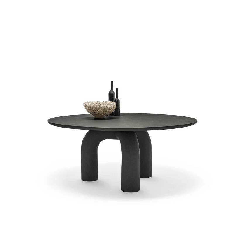 Wood Round Dining Table ELEPHANTE by Marcantonio for Mogg