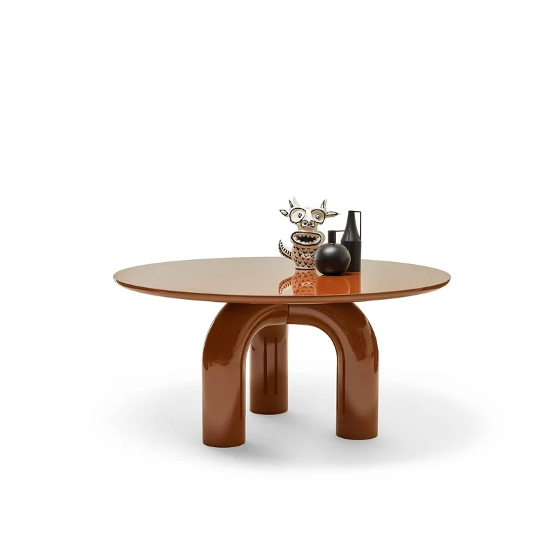 Wood Round Dining Table ELEPHANTE by Marcantonio for Mogg