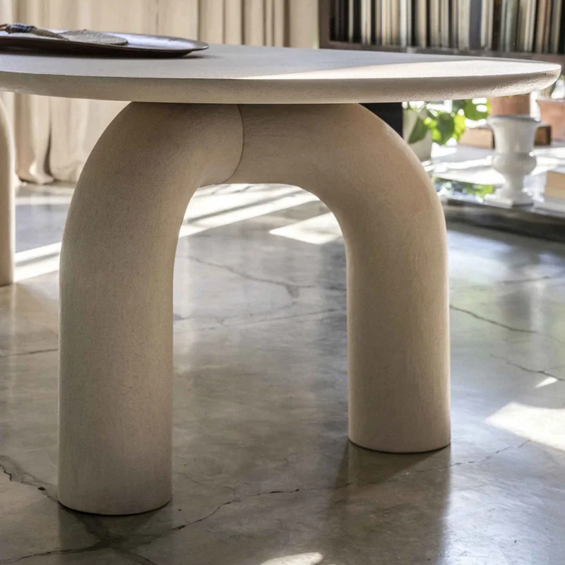 Wood Round Dining Table ELEPHANTE by Marcantonio for Mogg