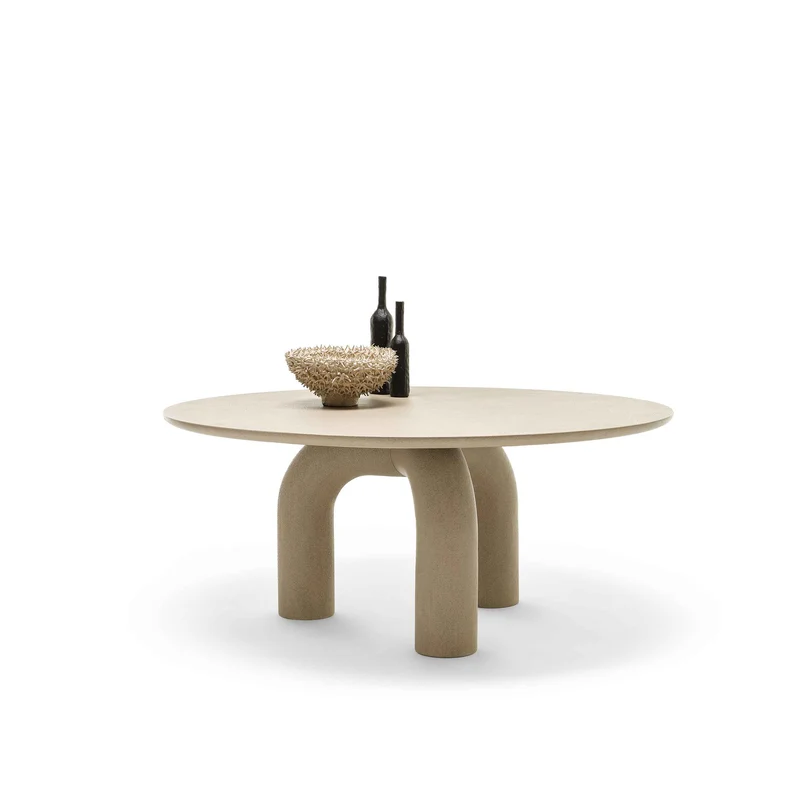 Wood Round Dining Table ELEPHANTE by Marcantonio for Mogg