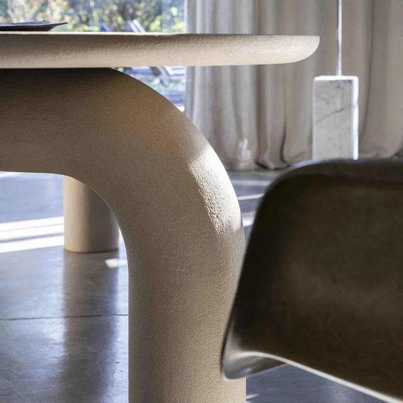 Wood Round Dining Table ELEPHANTE by Marcantonio for Mogg
