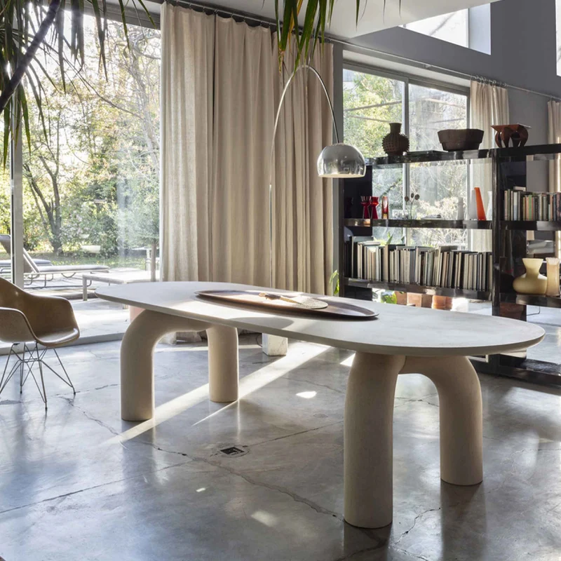 Wood Oval Dining Table ELEPHANTE by Marcantonio for Mogg