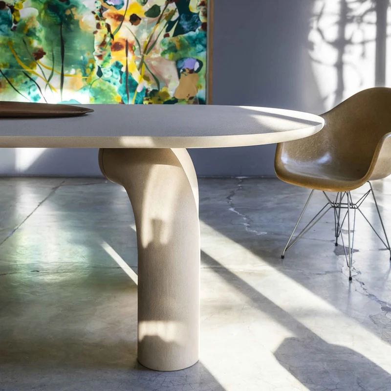 Wood Oval Dining Table ELEPHANTE by Marcantonio for Mogg