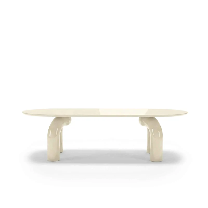 Wood Oval Dining Table ELEPHANTE by Marcantonio for Mogg
