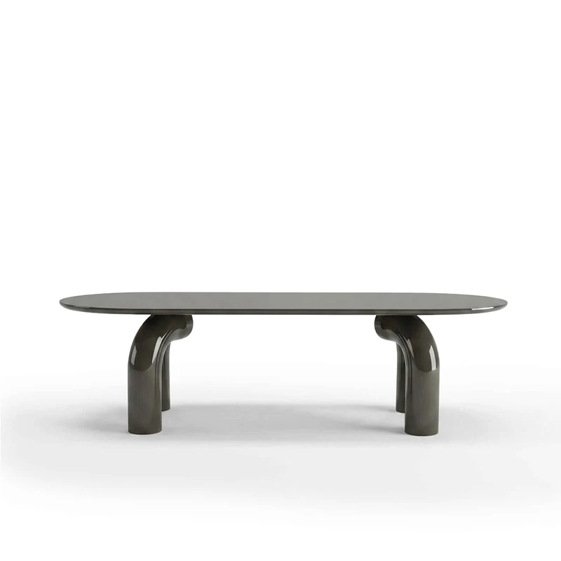 Wood Oval Dining Table ELEPHANTE by Marcantonio for Mogg